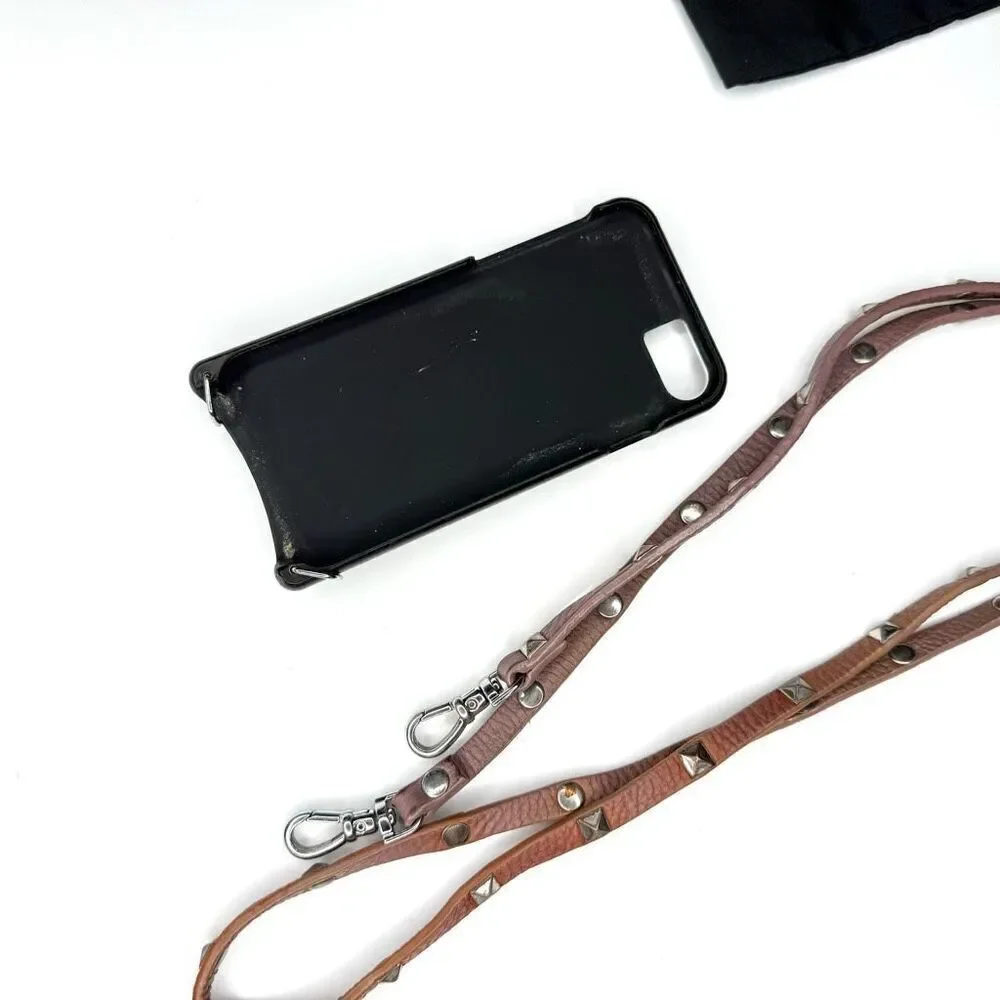 Bandolier Lavender Leather Studded Crossbody iPhone 7/8/SE Case with Strap – Pre